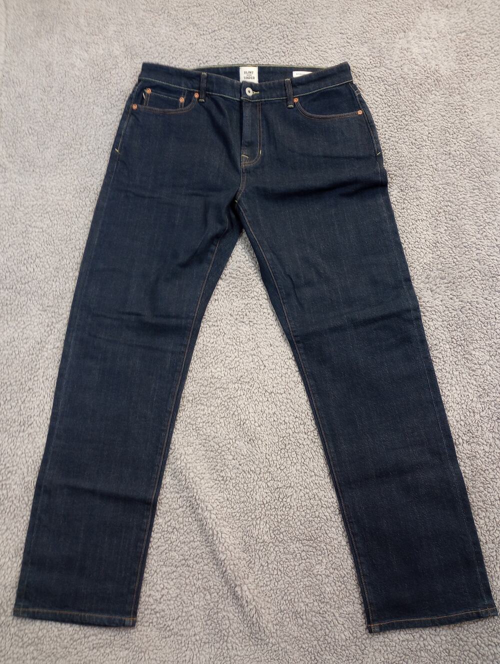 NWoT Flint and Tinder Jeans Men's Size 32x32 Dark Wash Straight Fit (0977)